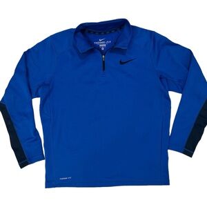 NIKE - therma-fit size medium- blue zip collar